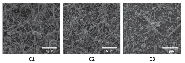 静电纺丝：超细纤维扫描电镜图